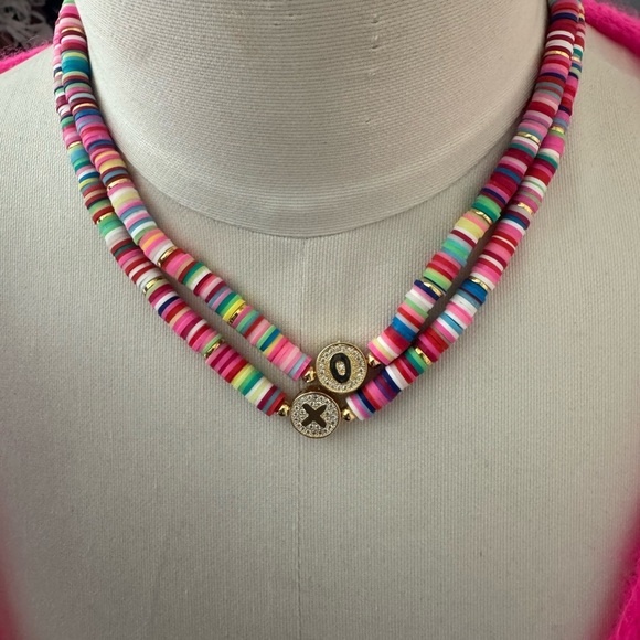 Wear BRACHA Colorful Initial Beaded Necklace( sold separately) this one is “O” - Picture 2 of 11